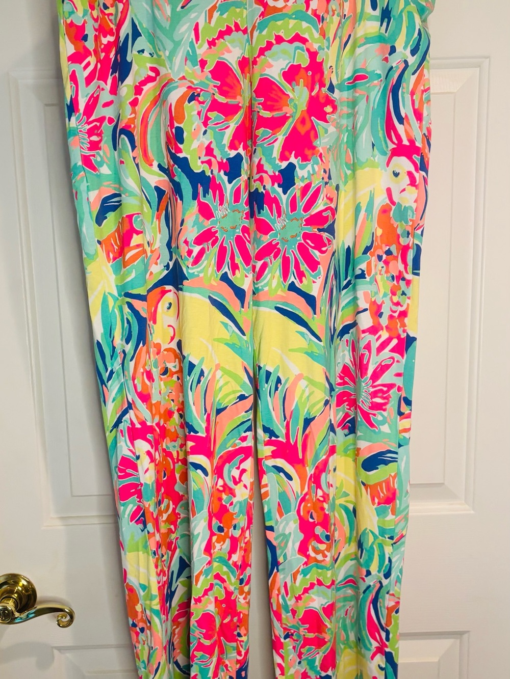 Lilly Pulitzer Georgia May Palazzo Neon Floral Pant.